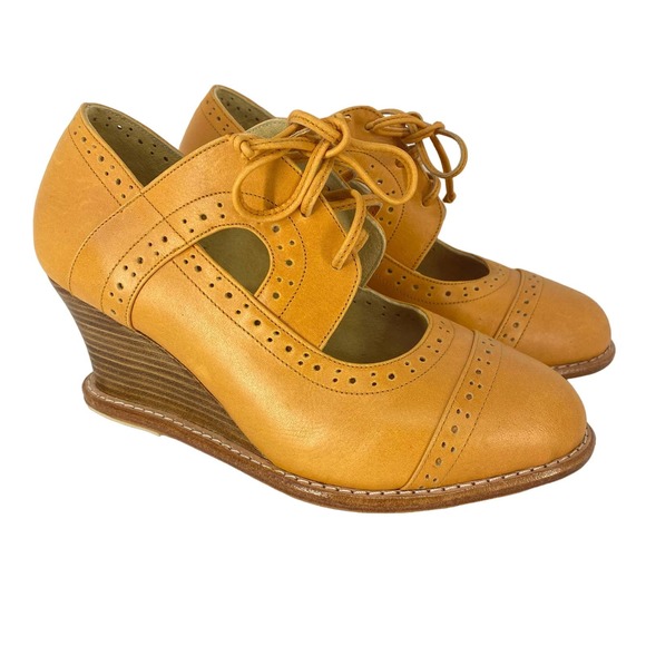 ELF Shoes Bali Elf Made By Hand Womens Wedge Shoe Tan Stockholm